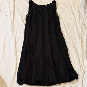 Adrianna Papell Black Sheer Textured Midi Dress